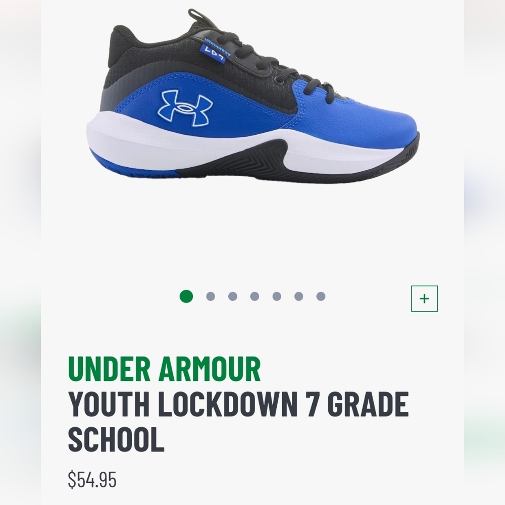 Under Armour Kids' Black and Blue Sneakers - Picture 5 of 6